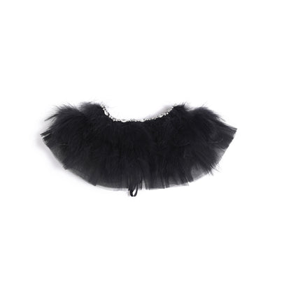 水钻黑天鹅披肩领