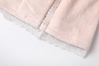 粉色珊瑚绒公主睡袍