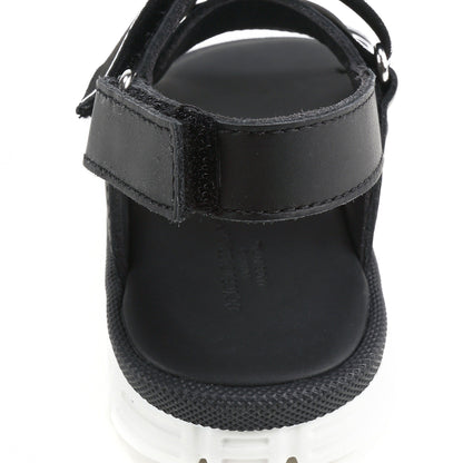 Girls & Boys Black Logo Sandals