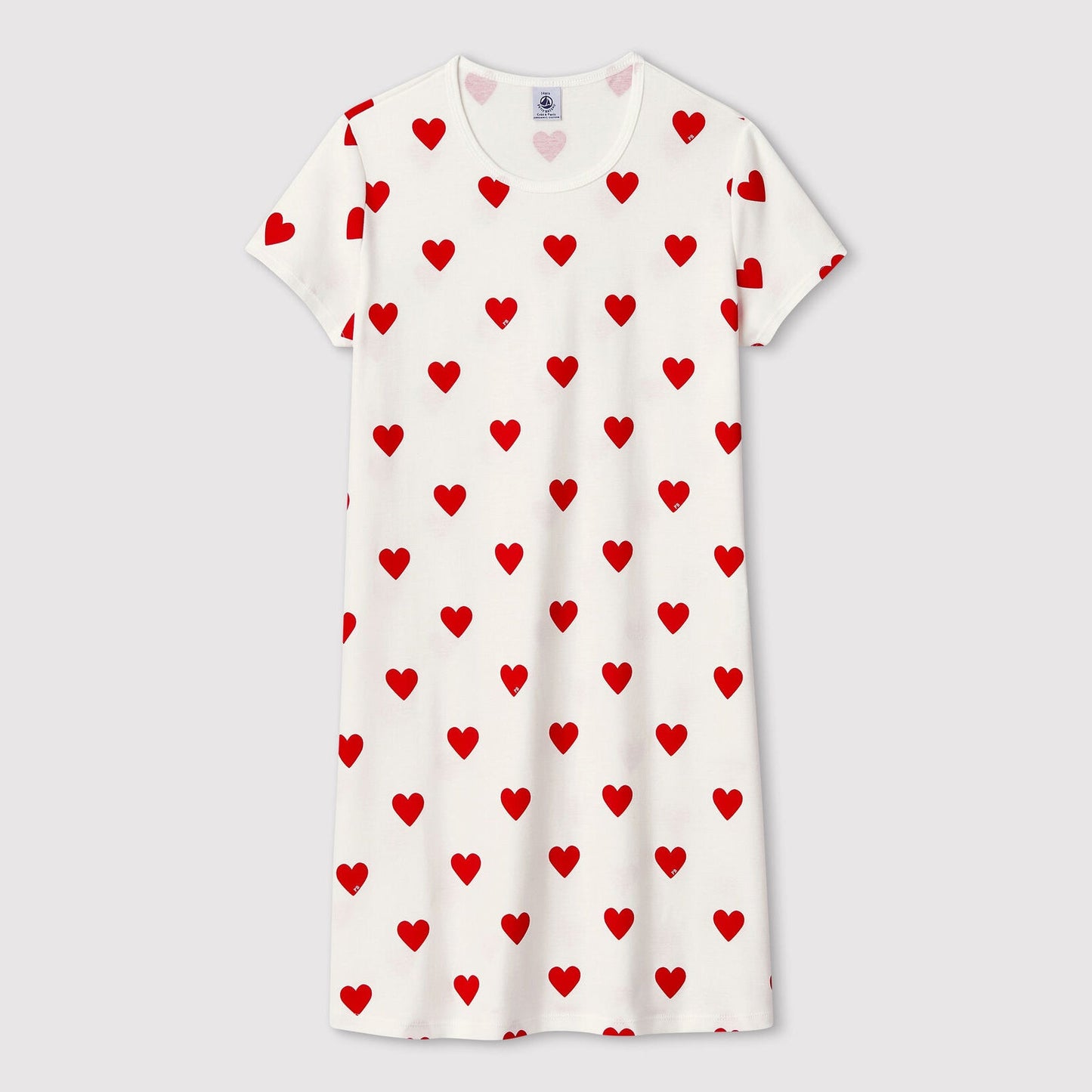 女童白色心形棉睡裙