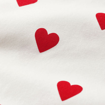 女童白色心形棉睡裙