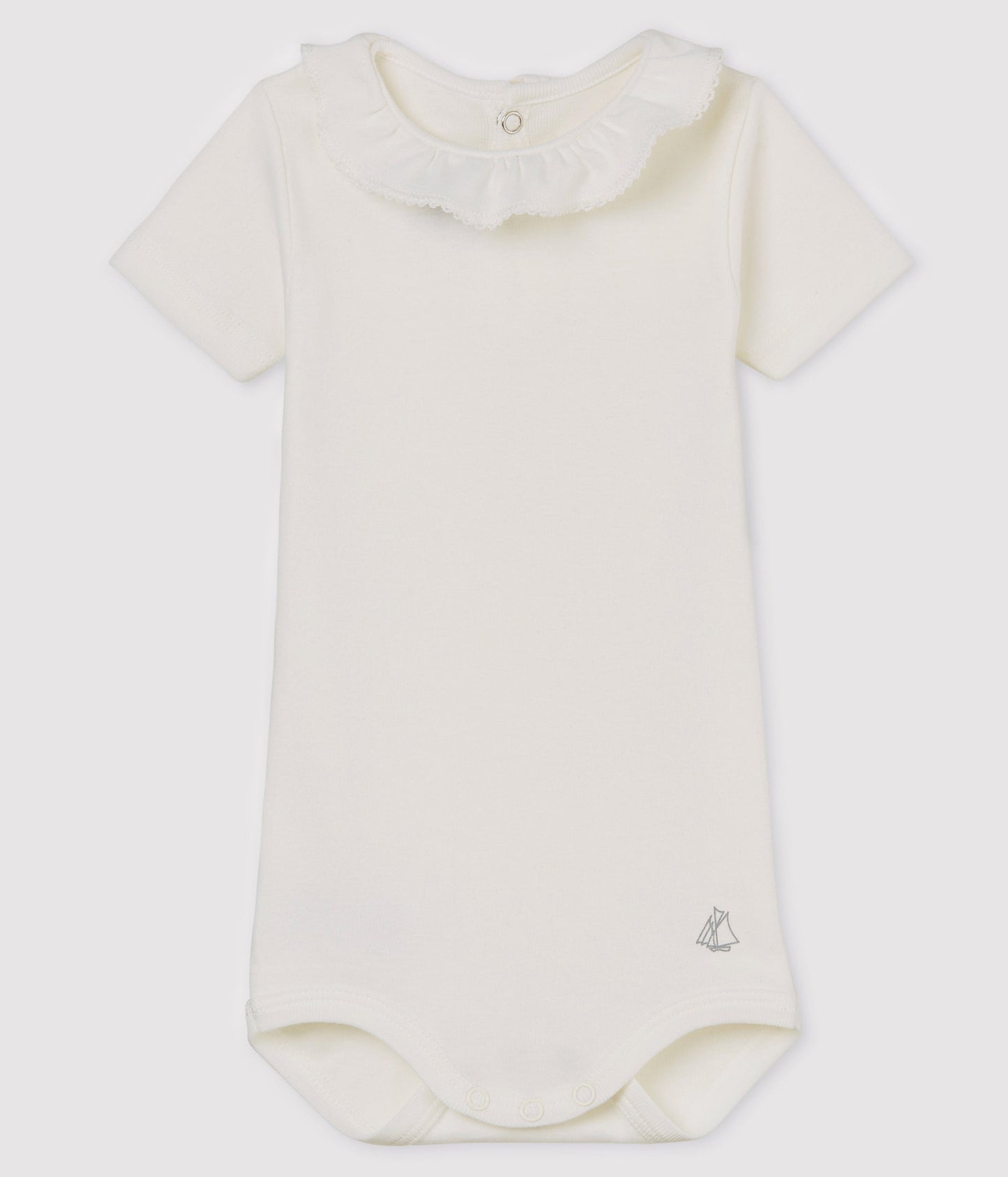 女婴白色棉连体衣