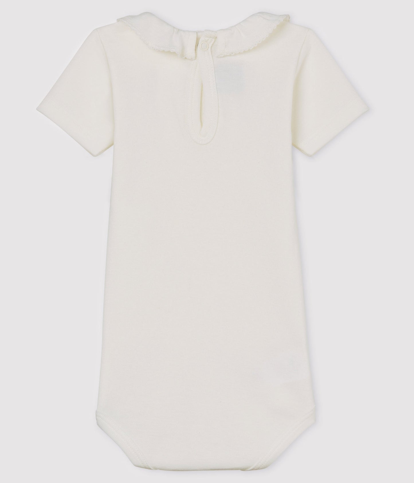 女婴白色棉连体衣