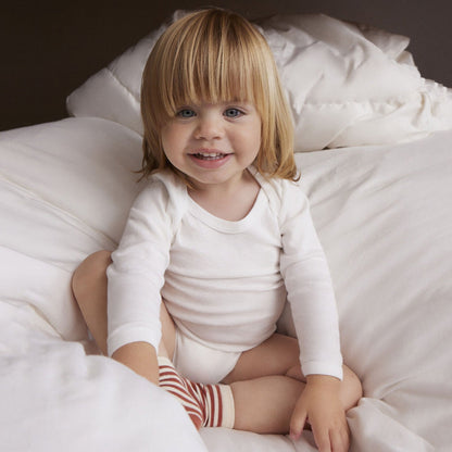 婴儿白色棉连体衣套装(2件)