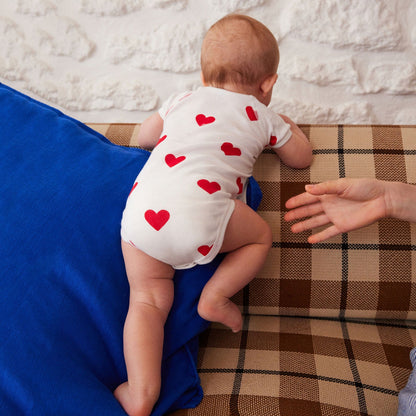 婴儿白色心形棉连体衣套装(3件)