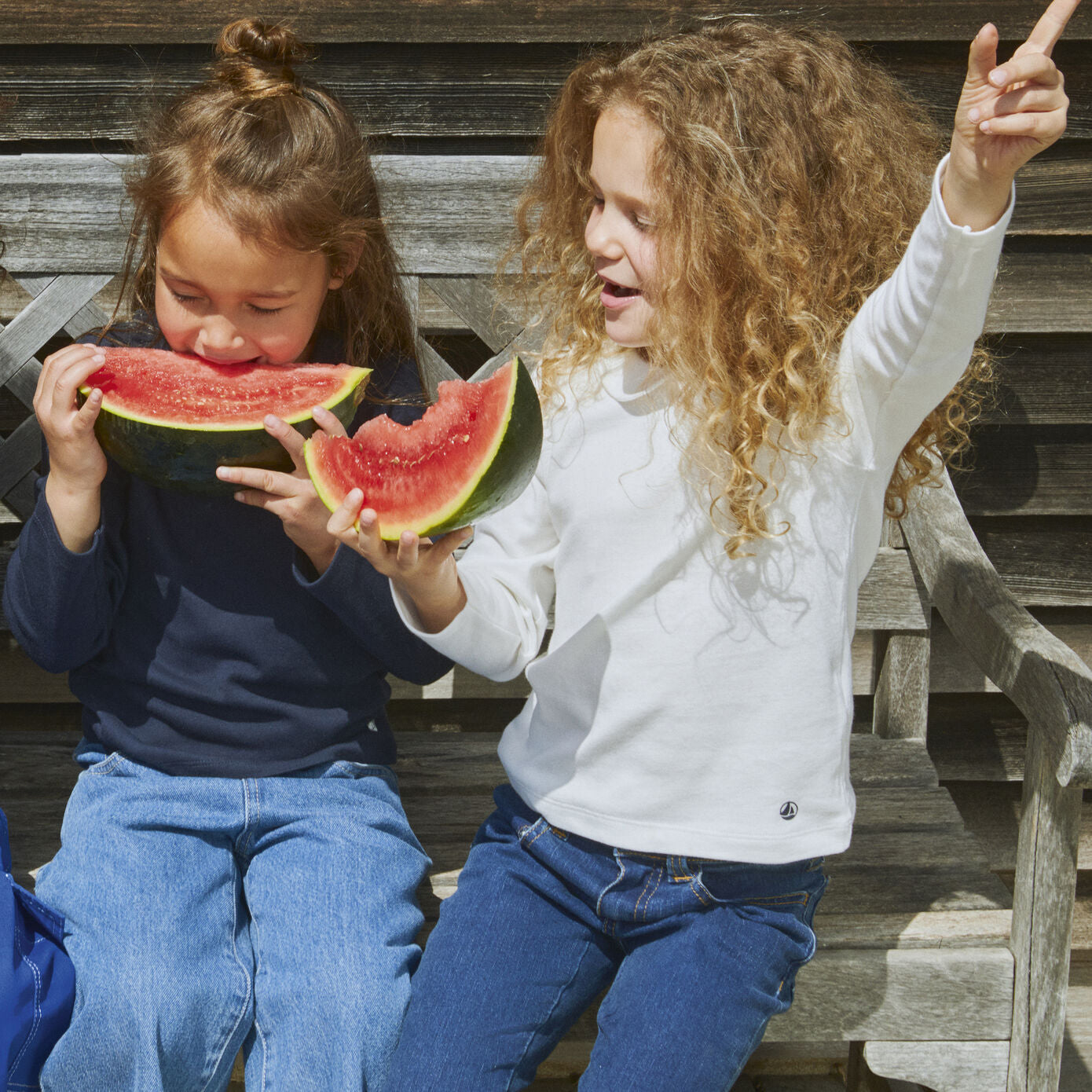 女童藏青色棉T恤