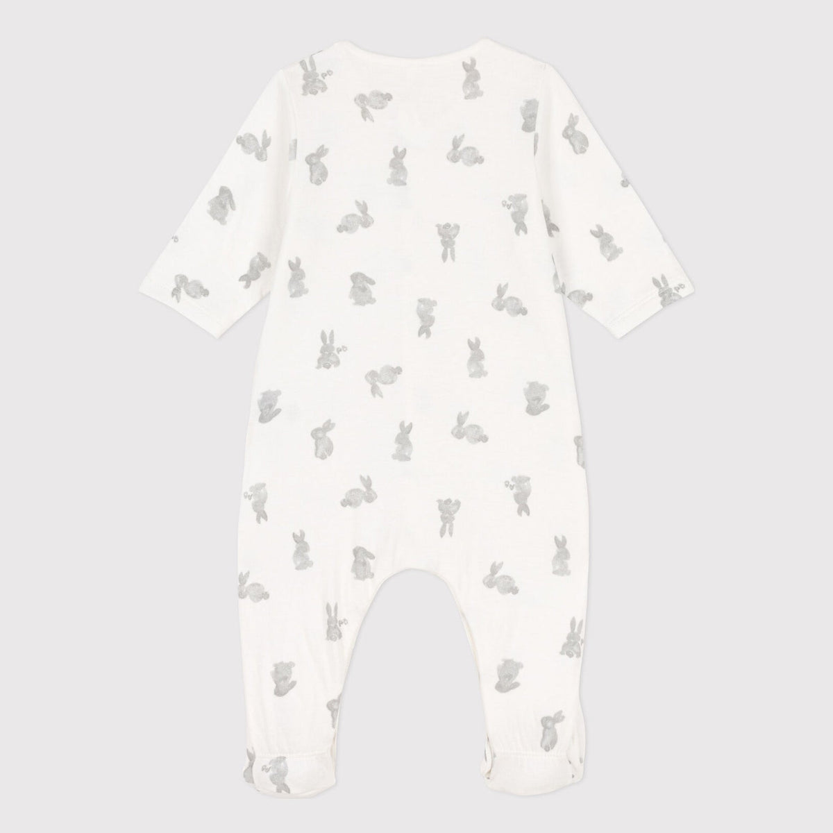婴儿白色印花棉连体衣