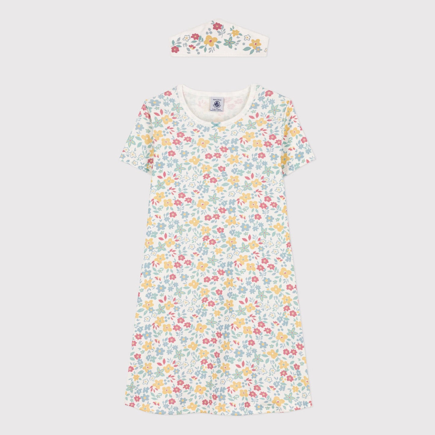 女童彩色碎花棉睡裙