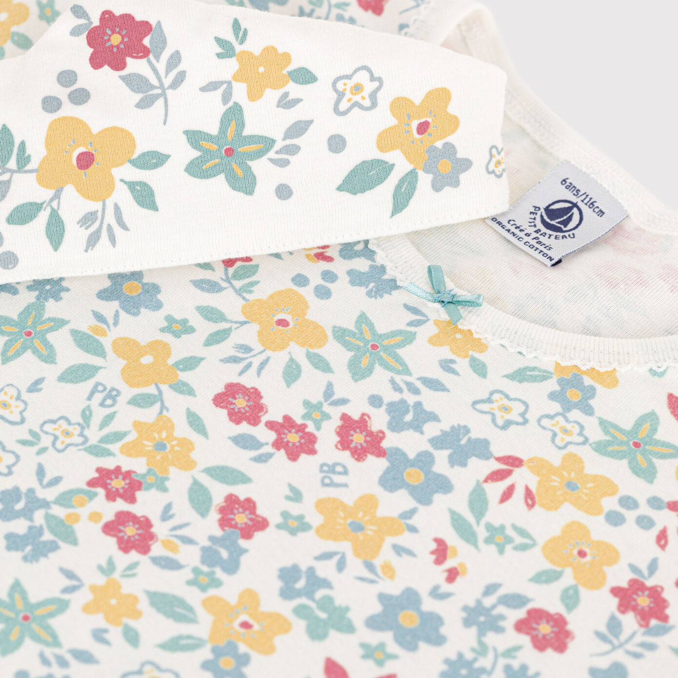 女童彩色碎花棉睡裙