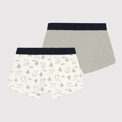 男童白色印花棉内裤套装(2件)