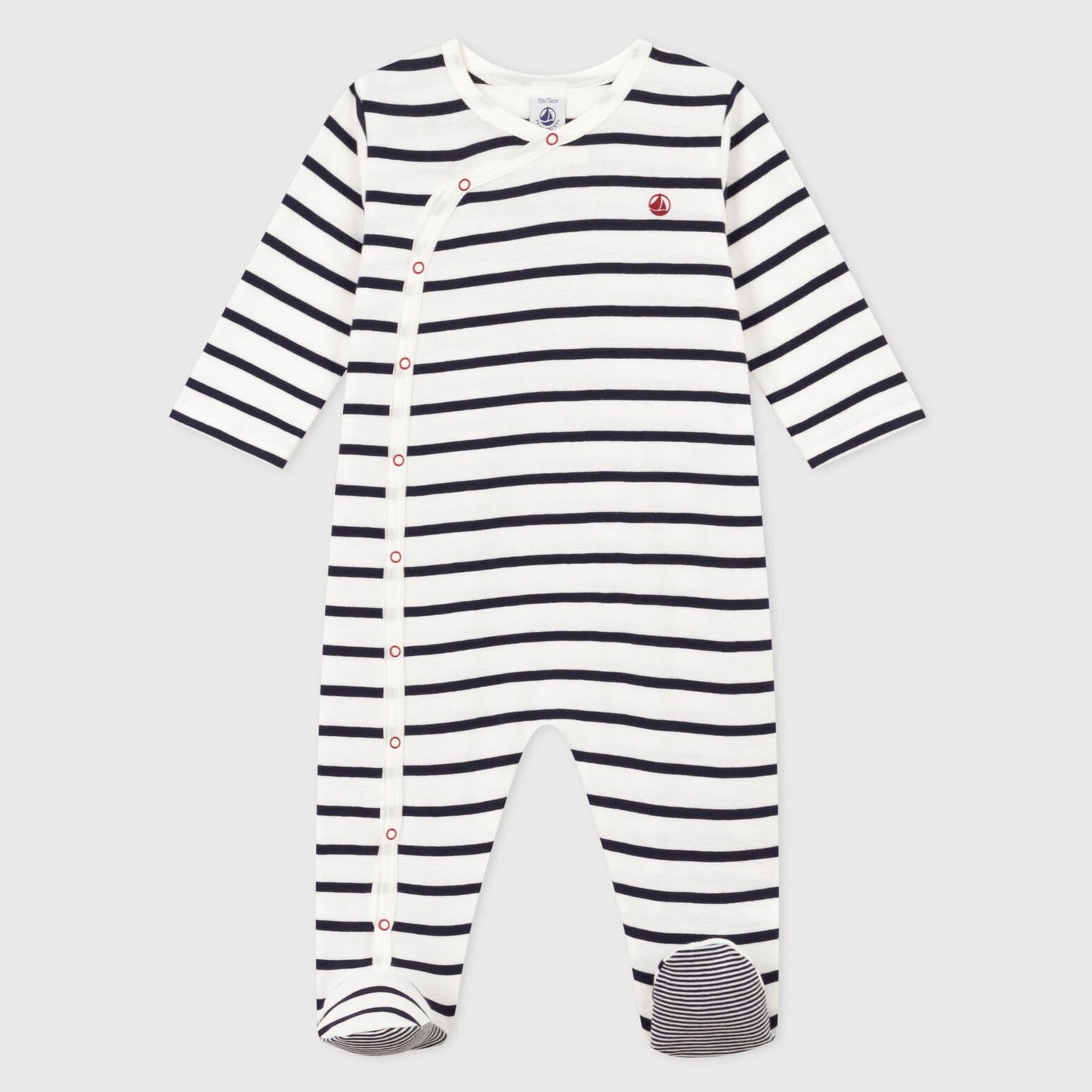 婴儿黑色条纹棉连体衣