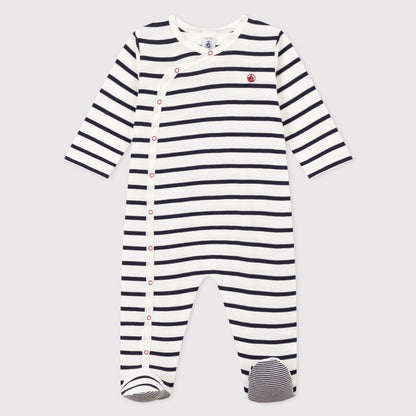 婴儿黑色条纹棉连体衣