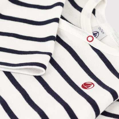 婴儿黑色条纹棉连体衣