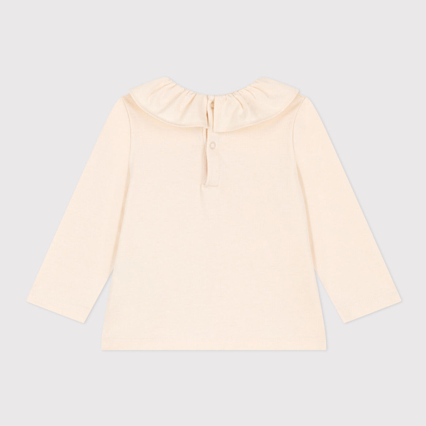 女婴白色荷叶边棉T恤