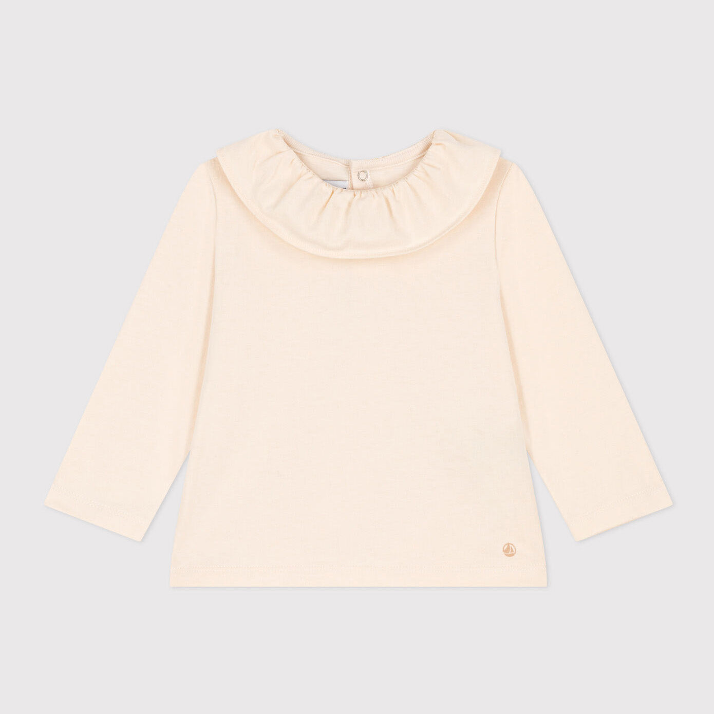 女婴白色荷叶边棉T恤