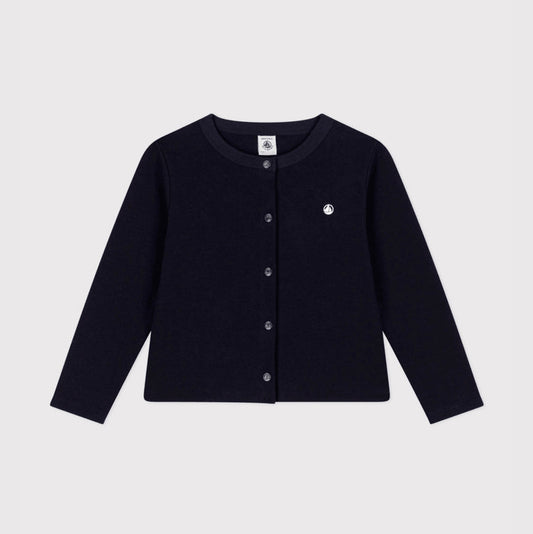 女童藏蓝色棉开衫