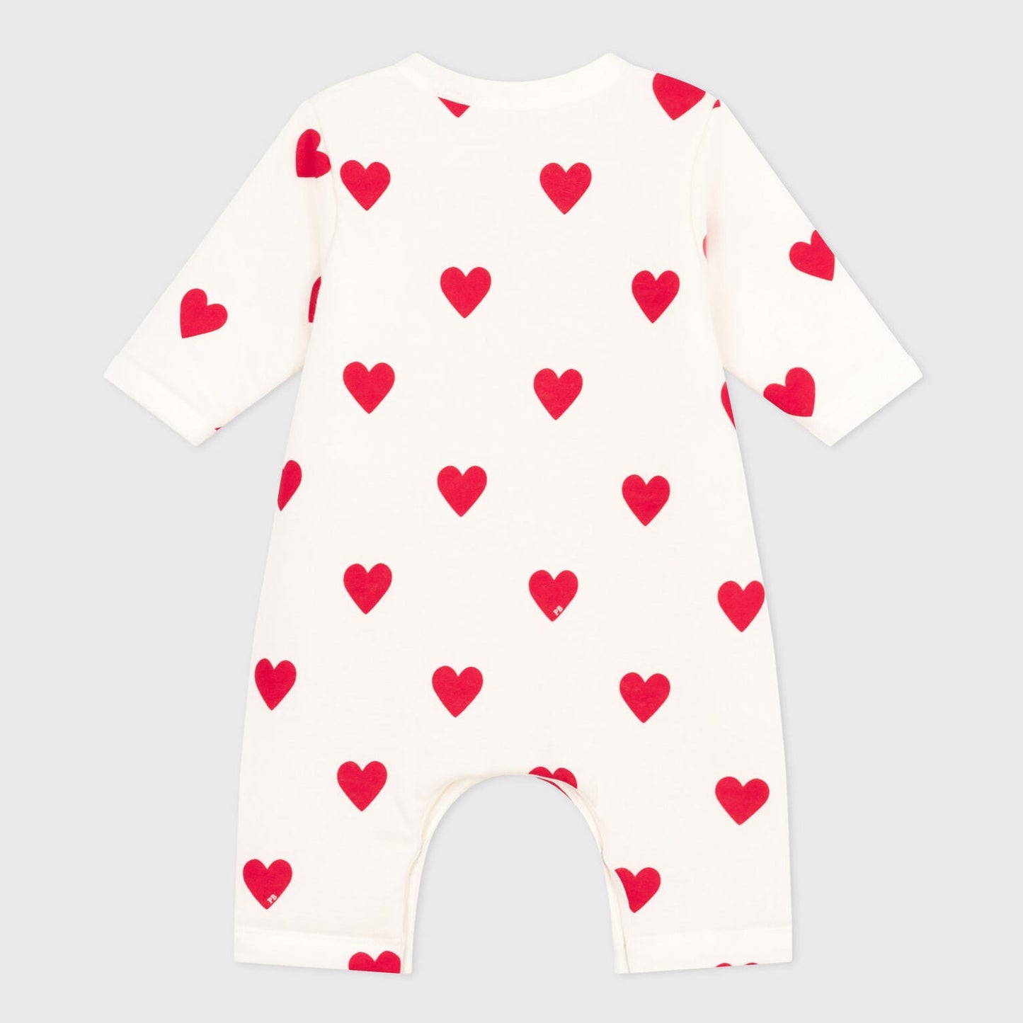 婴儿白色心形棉连体衣