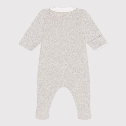 婴儿灰色棉连体衣