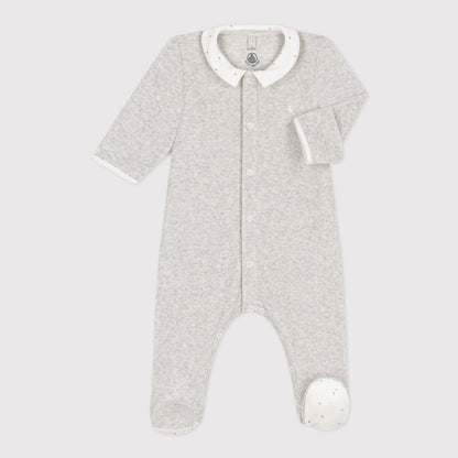 婴儿灰色棉连体衣