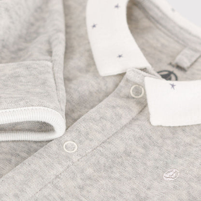 婴儿灰色棉连体衣