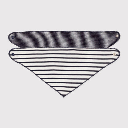 婴儿黑色条纹棉围兜套装(2件)