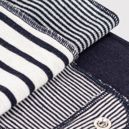 婴儿黑色条纹棉围兜套装(2件)