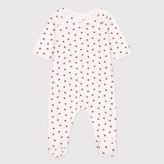 婴儿白色棉连体衣