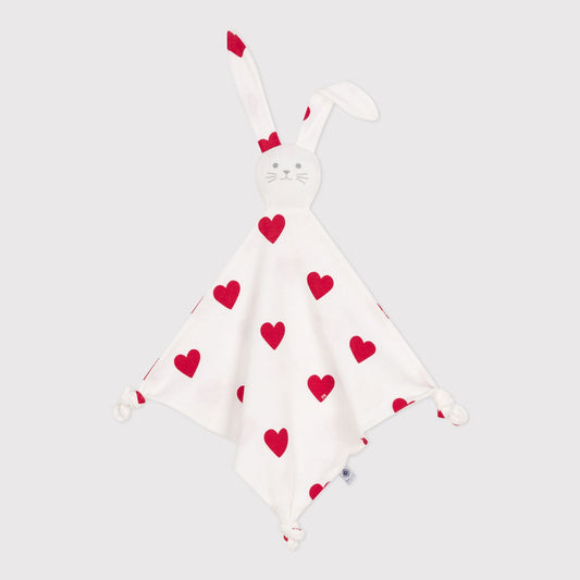 婴儿白色心形安抚巾