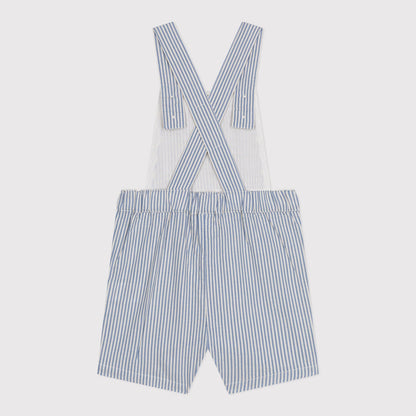 婴儿蓝色条纹棉连体裤