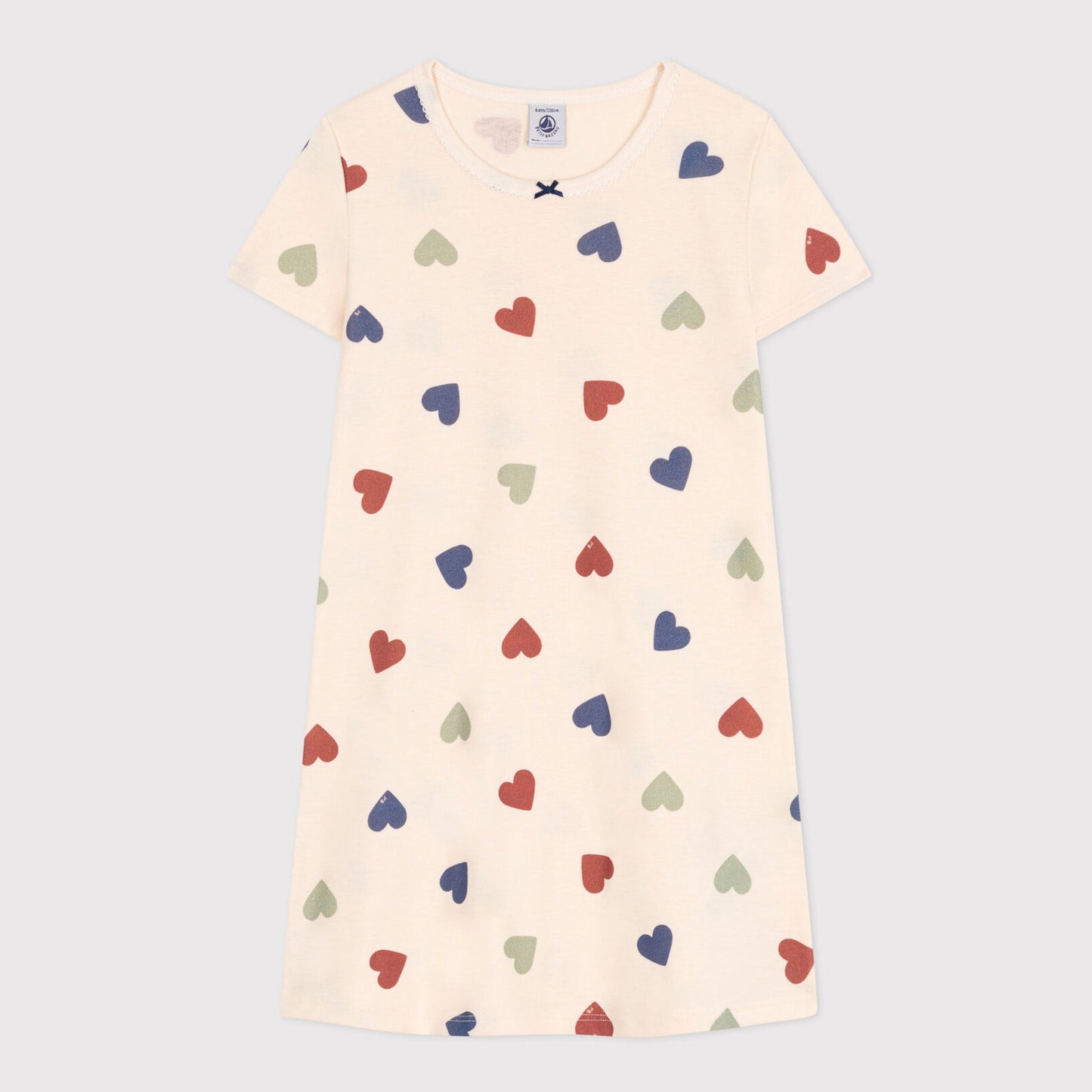 女童象牙白心形棉睡裙