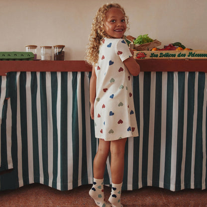 女童象牙白心形棉睡裙