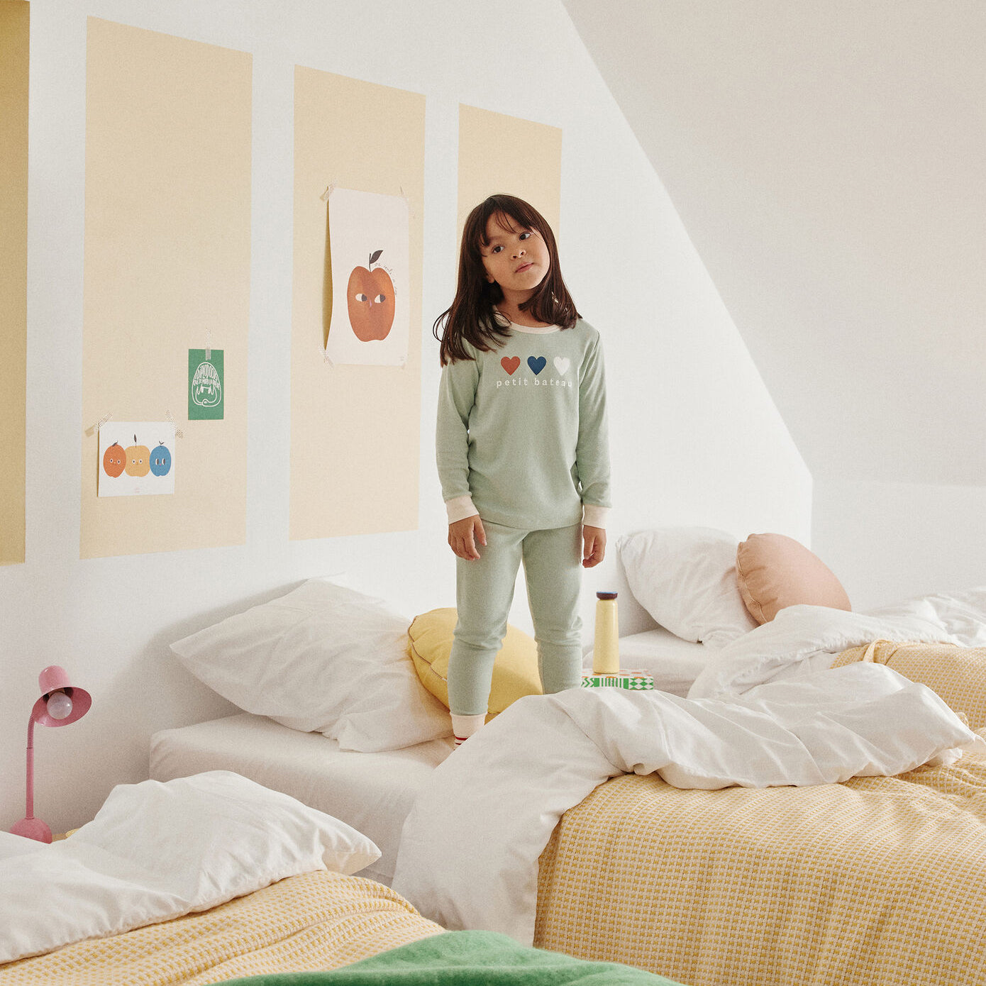 儿童绿色Logo棉睡衣套装