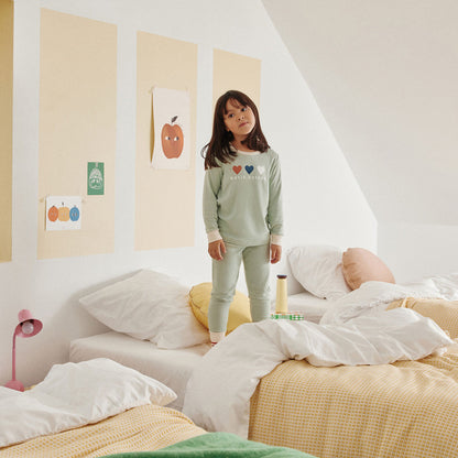 儿童绿色Logo棉睡衣套装