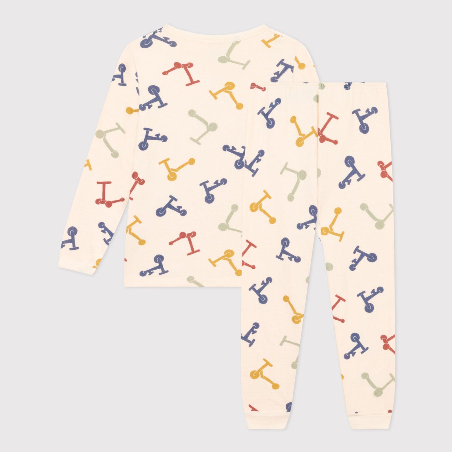 儿童象牙白印花棉睡衣套装