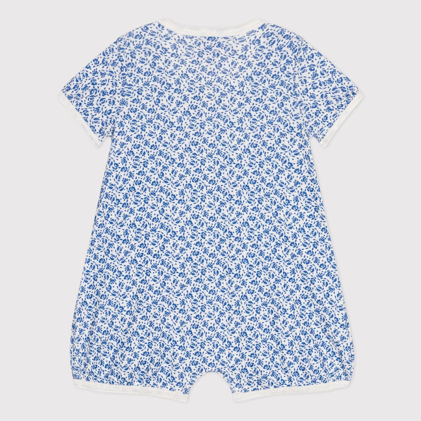 婴儿蓝色碎花棉连体衣