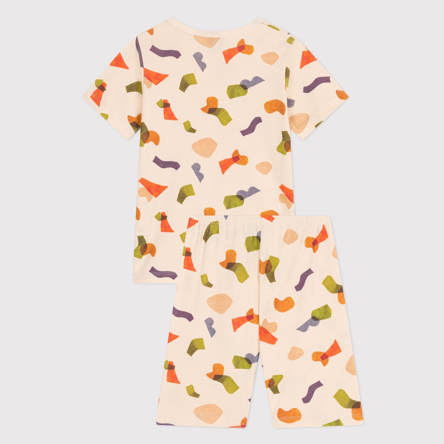 儿童象牙白印花棉睡衣套装