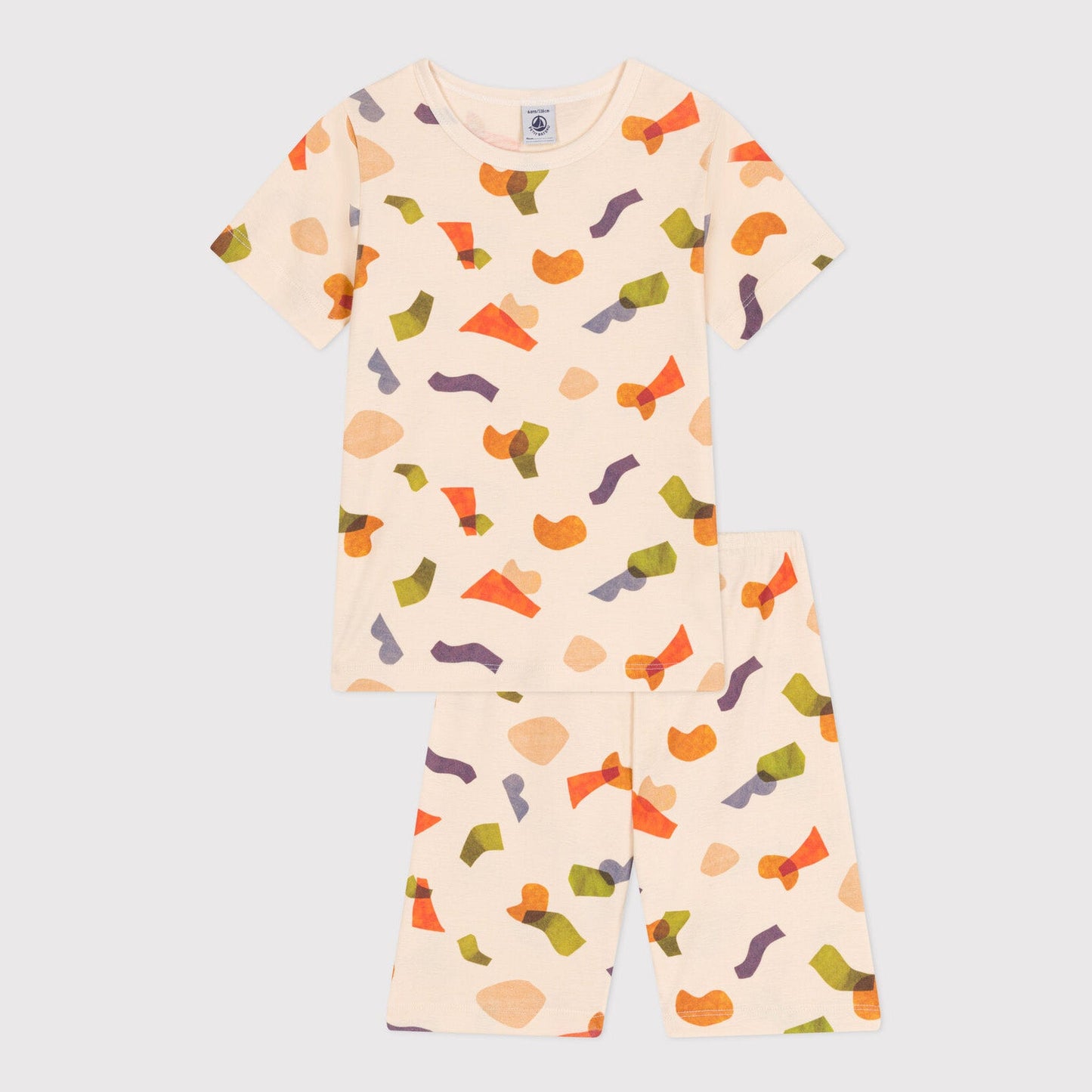 儿童象牙白印花棉睡衣套装