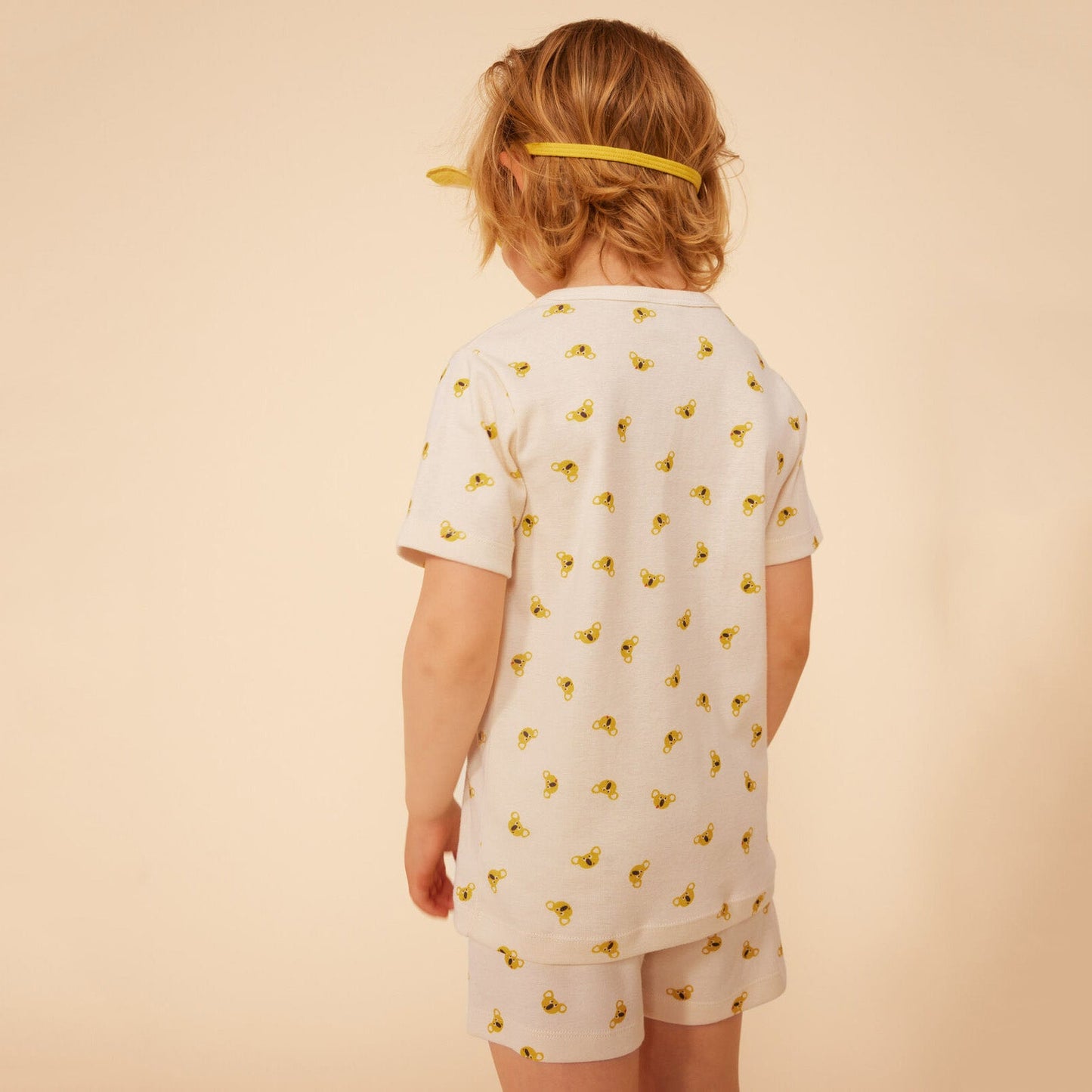 儿童奶油白印花棉睡衣套装