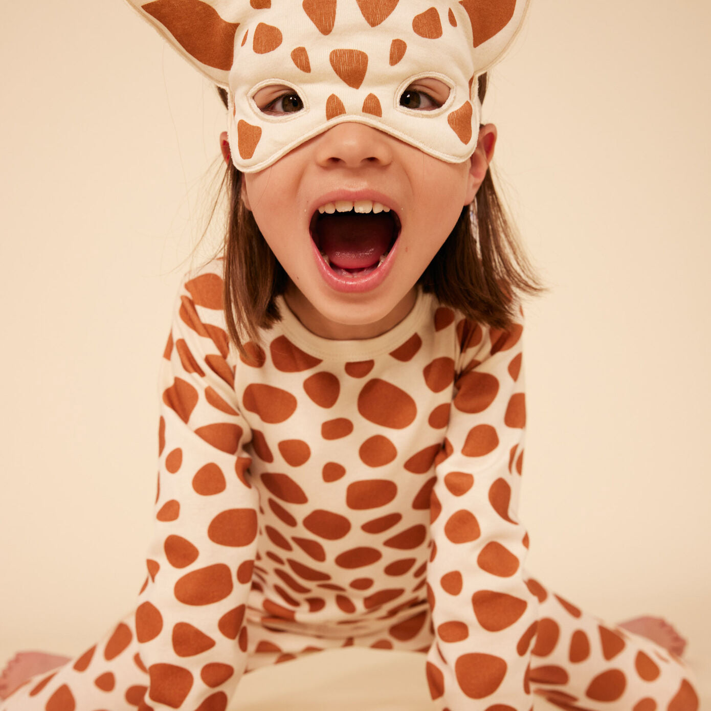 儿童棕色小鹿棉睡衣套装