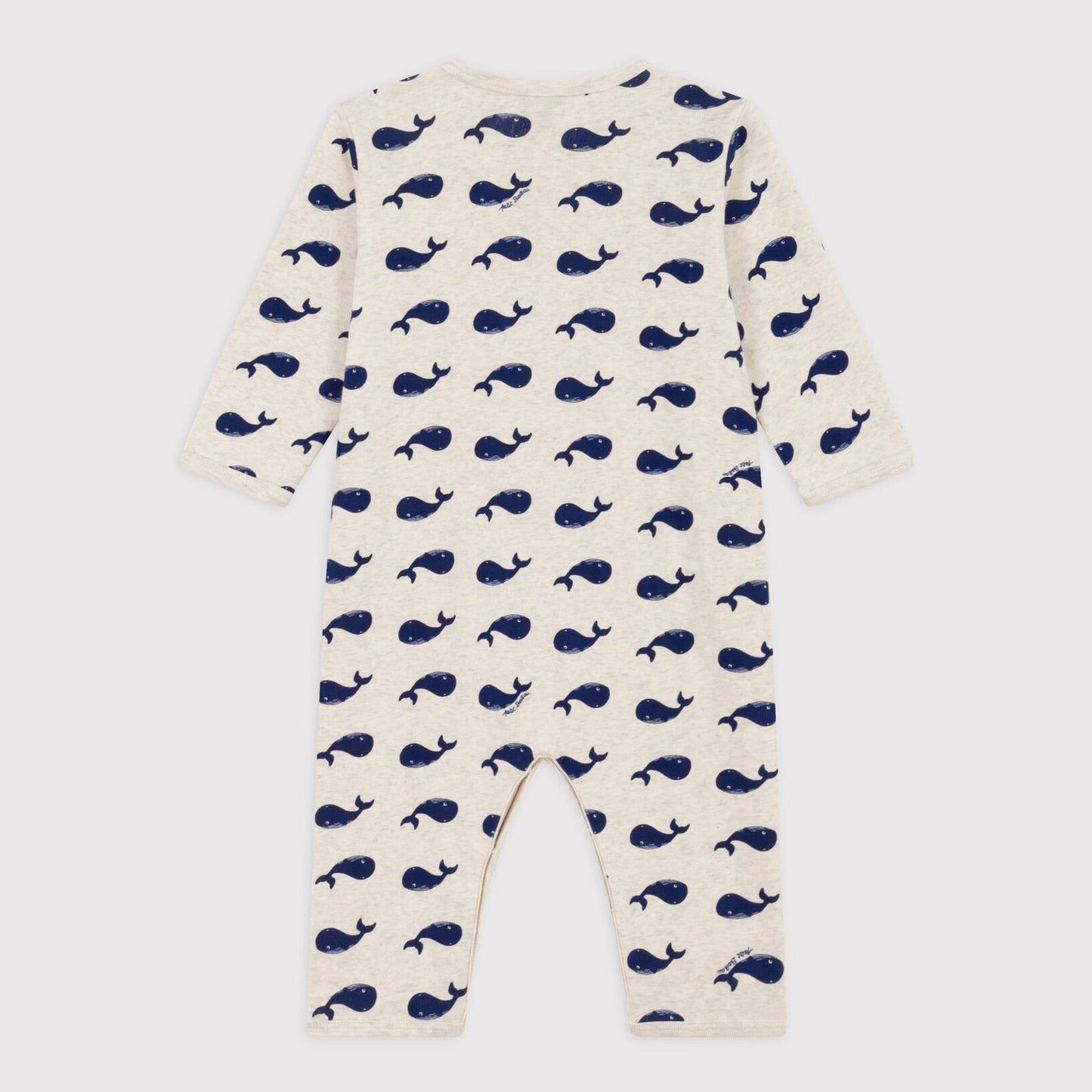 婴儿浅灰色印花棉连体衣