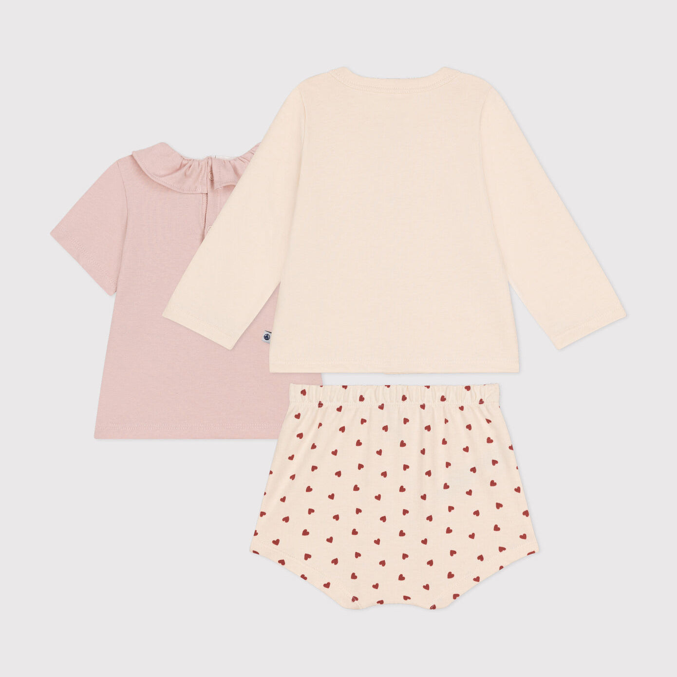 女婴白色棉套装(3件)