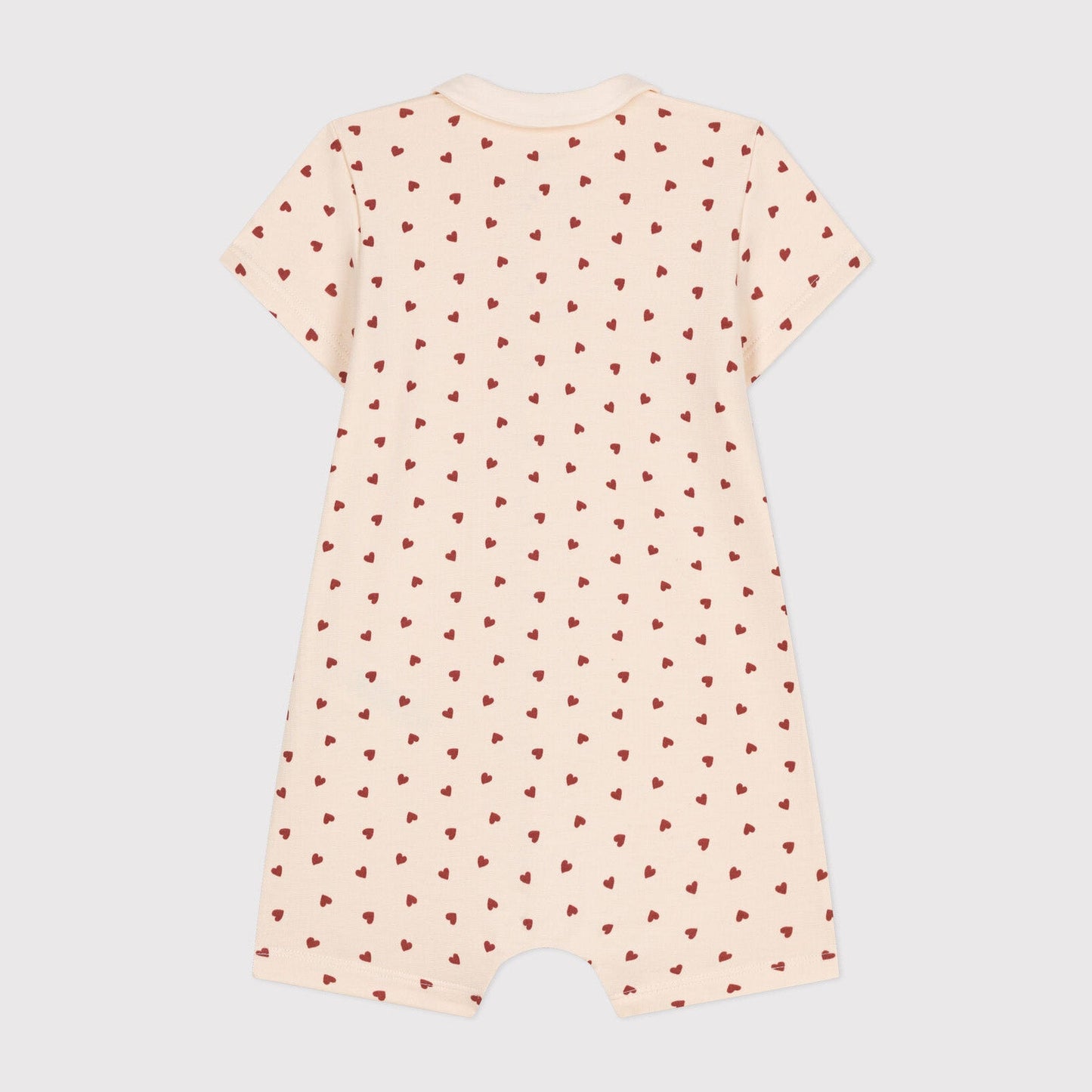 女婴象牙白爱心棉连体衣