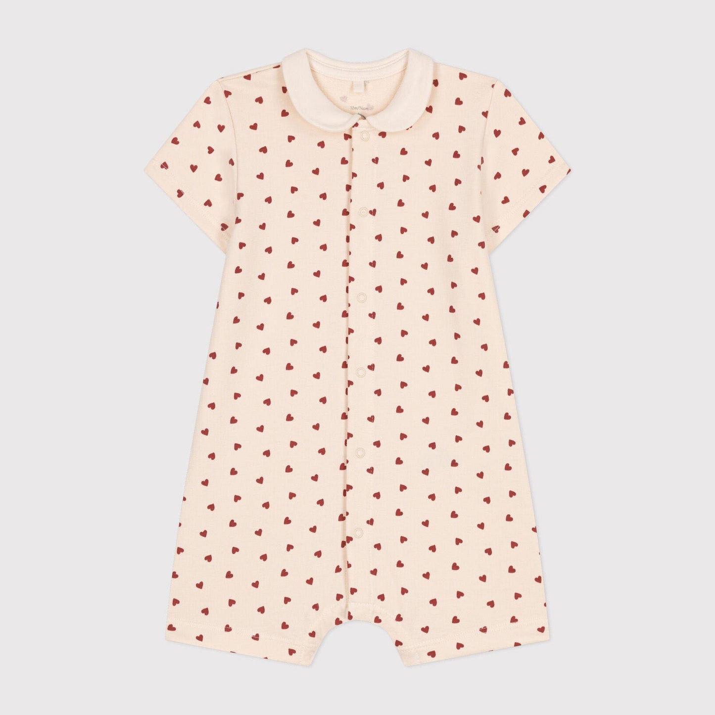 女婴象牙白爱心棉连体衣