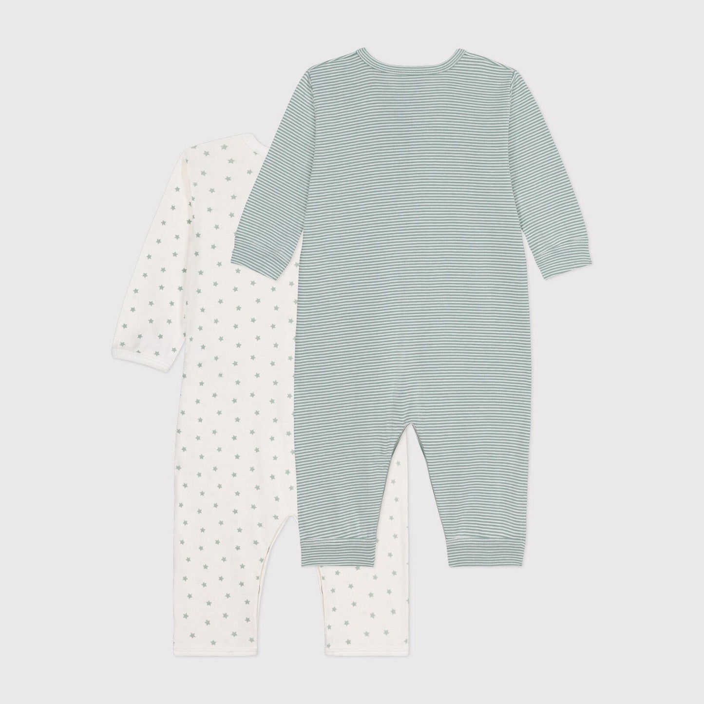 婴儿绿色条纹棉连体衣套装(2件)