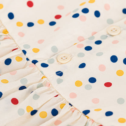 女婴彩色圆点棉连衣裙
