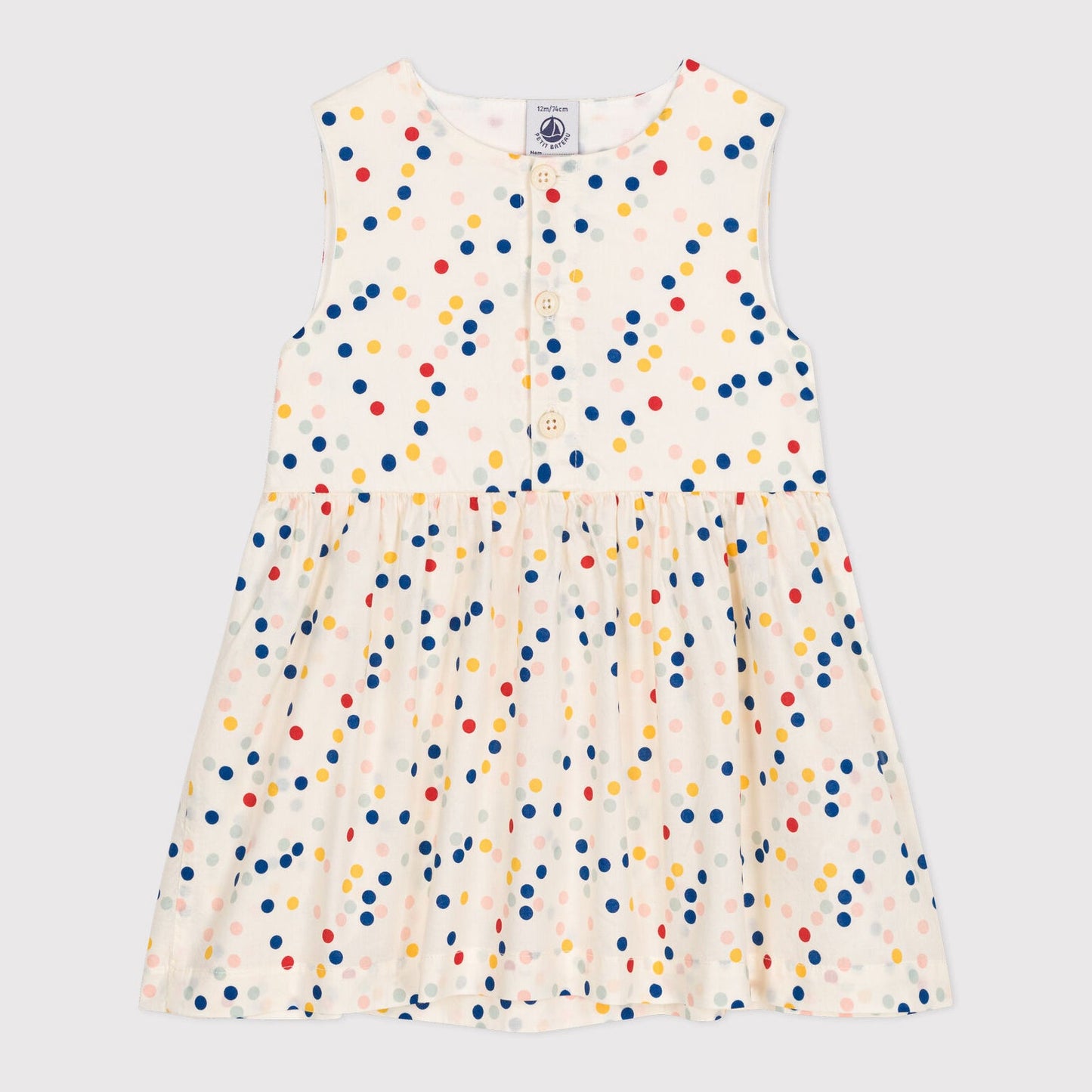 女婴彩色圆点棉连衣裙