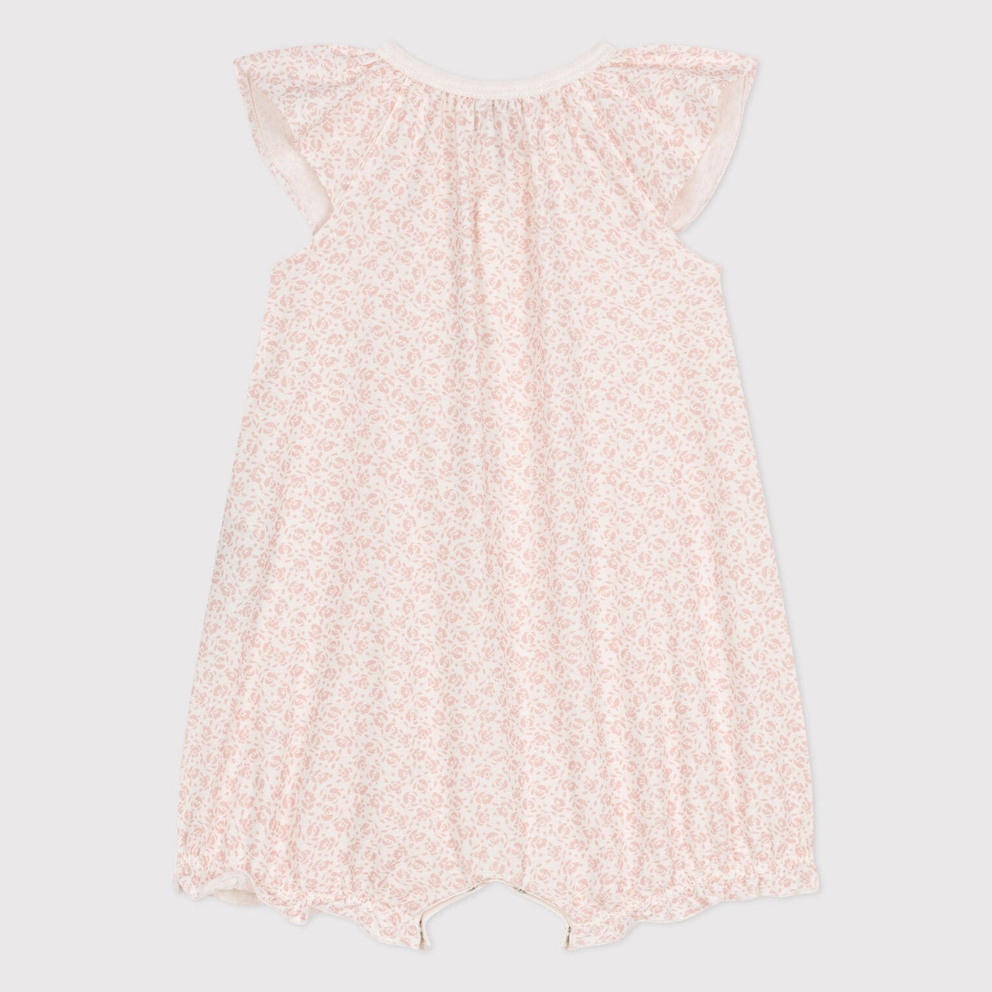 女婴粉色碎花棉连体衣