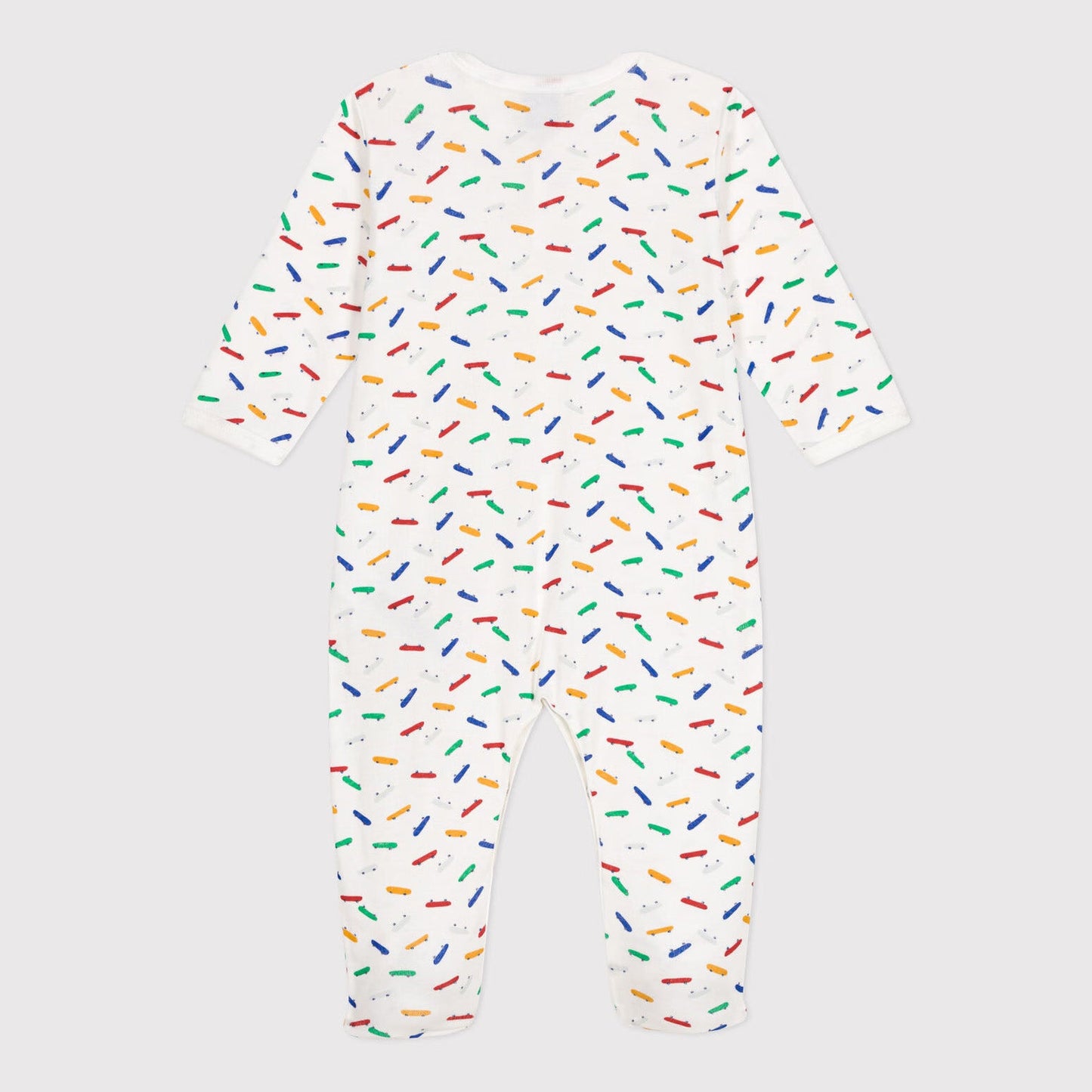 婴儿白色印花棉连体衣