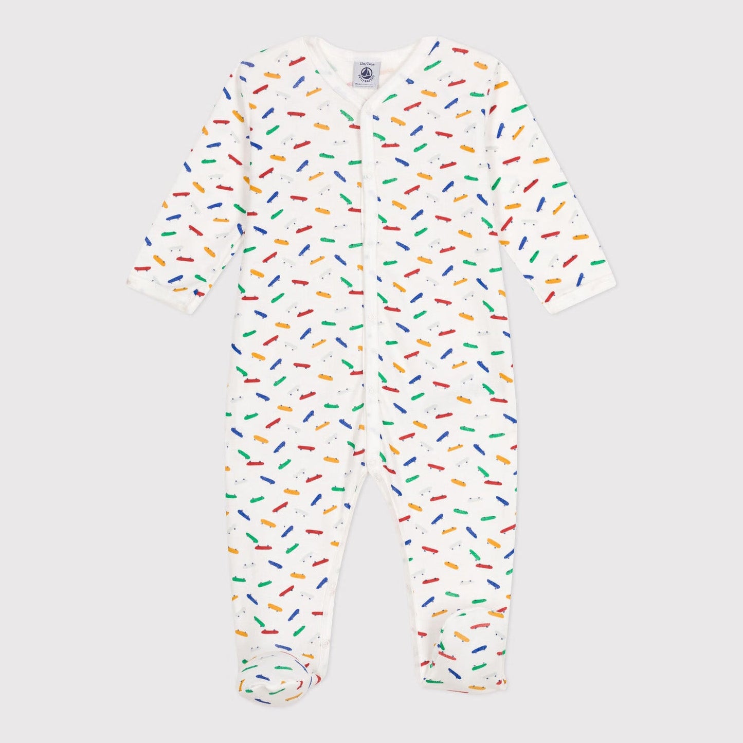 婴儿白色印花棉连体衣