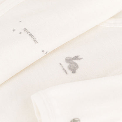 婴儿白色棉连体衣套装(2件)